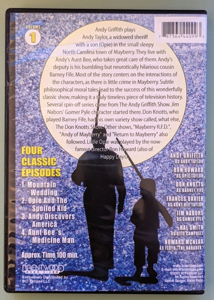 The Andy Griffith Show - Four Classic Episodes: Vol. 1 (DVD, 2003) - Image 2 of 4
