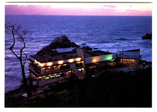 1970s SAN FRANCISCO CLIFF HOUSE ILLUMINATED@NIGHT~VINTAGE GLOSSY PHOTO POSTCARD