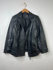 Crazy Line Leather Jacket Moto 100% Leather Womens Sz 14 Black Full Zip Nwot