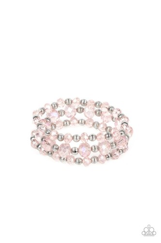 Paparazzi ~ Eiffel Tower Tryst PINK 3 Stretchy Bracelets  ~🔥NEW RELEASE 2022🔥