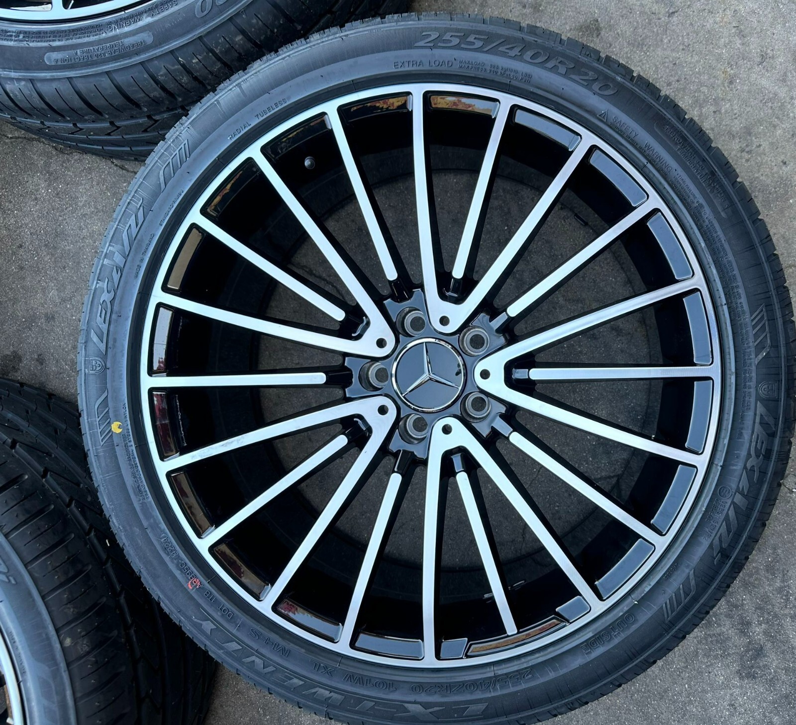 20'' Wheels fit Mercedes S550 CLS Bentley S63 E350 Black Machine Tires TPMS E350