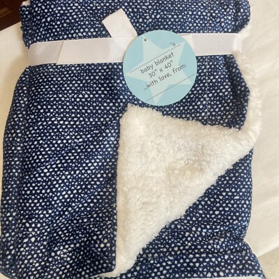 Arkwright LLC Mink/Sherpa Baby Blanket Blue/white