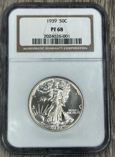 1939 Proof Walking Liberty Silver Half Dollar, NGC PF-68, Superb Ultra Gem Proof