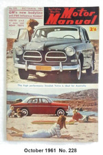 1961 Oct MOTOR MANUAL Oldsmobile F85 Chevrolet BelAir V8  MG Magnette Volvo 122S
