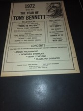 Tony Bennett Rare Original 1972 Promo Poster Ad Framed!