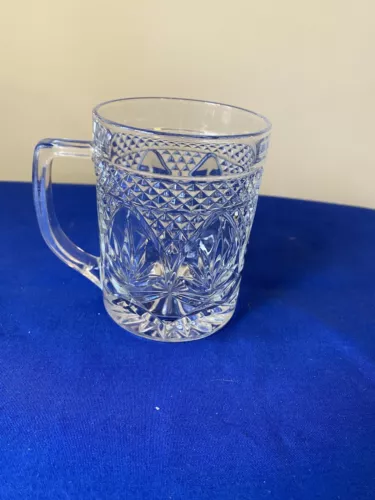 Set of 2 Vintage Cris D'Arques Durand Luminarc Antique Clear Glass Mugs