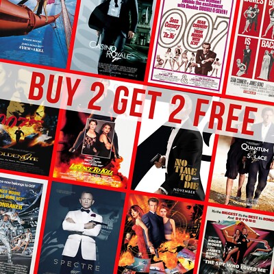 James Bond Filmplakate Classic Retro Kinoposter Wandbild A5 A4 A3 A2