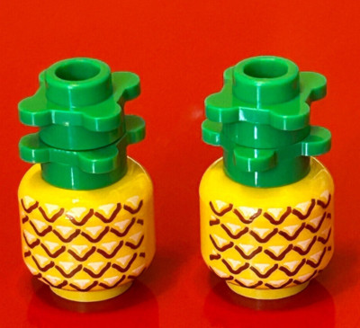 2 Stück Lego Ananas Essen City Figuren Zubehör Stück Obst Frucht NEUWARE