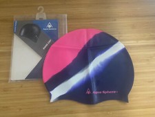 BRAND NEW Aqua Sphere Classic Silicone Jr/Child Swim Cap, Pink/Navy/White