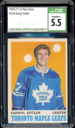 1970-71 OPC O PEE CHEE #218 Darryl Sittler RC HOF CSG 5.5 EX+ Maple Leafs Rookie
