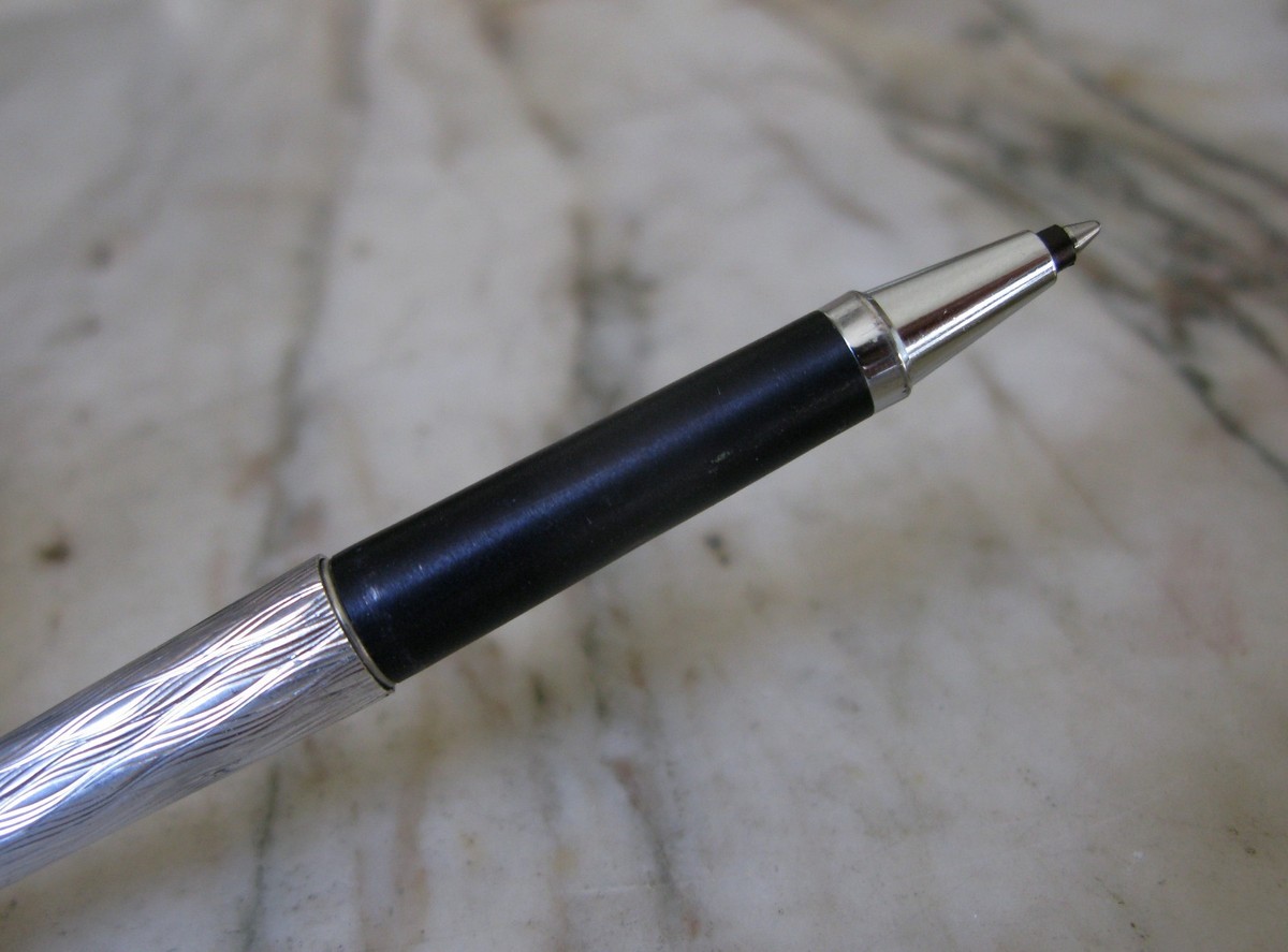 Stylo Roller Parker 180 Argent Finition écorce - RARE Et Superbe, Occasion