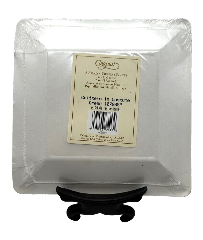 Caspari Critters en Disfraz Halloween Postre Platos de Papel Gatos Perros Juego de 5 Foto 4 de 4