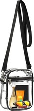 2 Pack Clear Crossbody Bag Stadium Approved, Clear Crossbody Purse with Front P