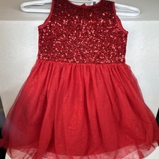 Primark Girls Red Sequin Tutu Party Dress Knee Length Size 6-7 YRS 122cm