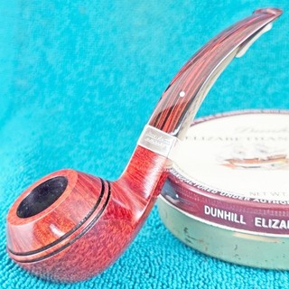 UNSMOKED 1999 DUNHILL AMBER ROOT CHRISTMAS BULLDOG w/ SILVER ENGLISH Estate Pipe