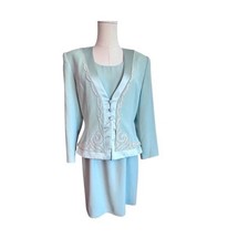 Montage by Mon Cheri VTG Mother of the Bride Jacket Dress Set Seafoam Women's 8