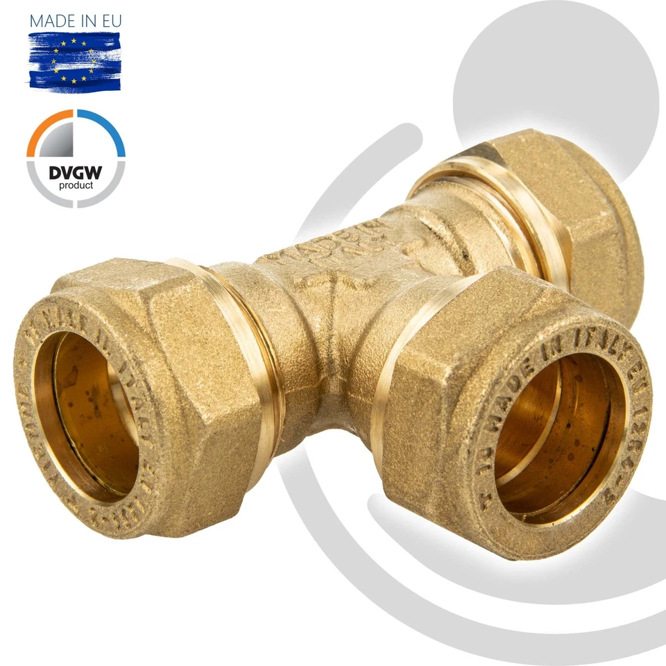 MS-Klemmringverbinder für Kupferrohr, T-Stück Verschraubung, DVGW-zugelassen - Bild 3 von 4