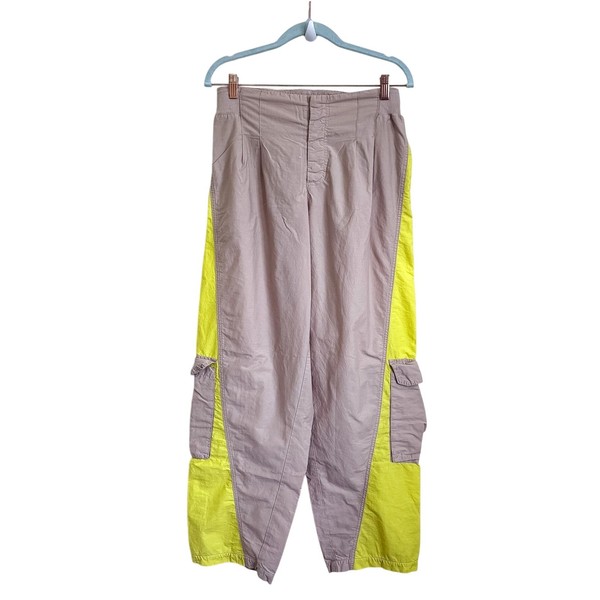 Free People FP Movement Womens Cargo Parachute Pants Medium Colorblock Utility