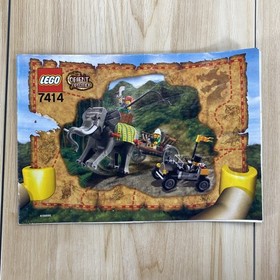 LEGO&reg; Adventurers Elephant Caravan 7414 Minifigures, Partial Elephant & Manual