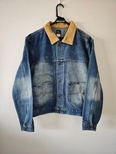 RRL DOUBLE RL Ralph Lauren Collar Corduroy Denim Jacket Size XL Men Authentic