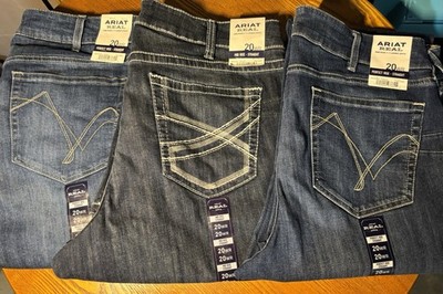 Ariat Perfect / Mid Rise Jeans Womens 20WR Blue Denim THREE PAIR NEW WITH TAGS