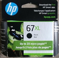 HP 67 XL Black Ink Cartridge New in Box dated May 2023