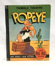 1935 Whitman Big Big Book Thimble Theatre Starring Popeye by Segar Vintage