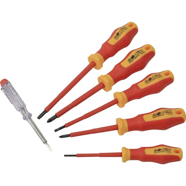 BrüDer Mannesmann Vde Schraubendreher-Set 6Teilig Schlitz, Kreuzschlitz Phillips-image