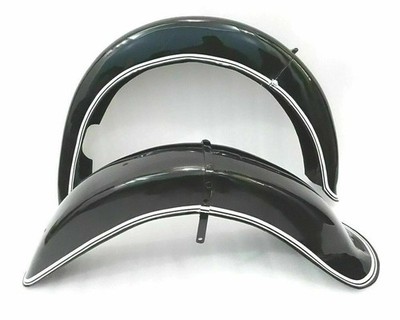 Front And Rear Mudguard Fender Set Black Paint For BMW R71 Bikes 