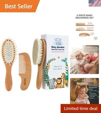 Baby Hair Brush Set for Newborns Toddlers - Baby Brush and Comb Set - Ultra...