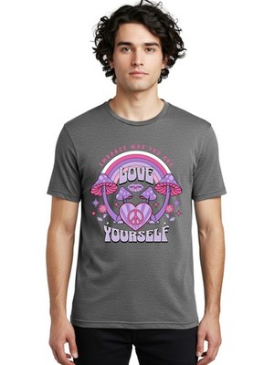 Love-Yourself Mens Graphic Tee, 100% Cotton, Casual Summer Wear