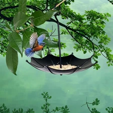 Umbrella Shaped Bird Feeder Creative Yard Decor for Backyard Patio Courtyard