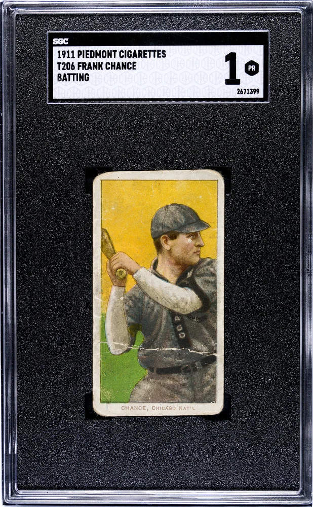 1911 Piedmont Cigarettes (T206) Frank Chance Batting SGC 1