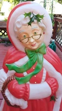Vintage Santa’s Best Mrs. Claus 40" Lighted Blow Mold Christmas Decor W/ Glasses