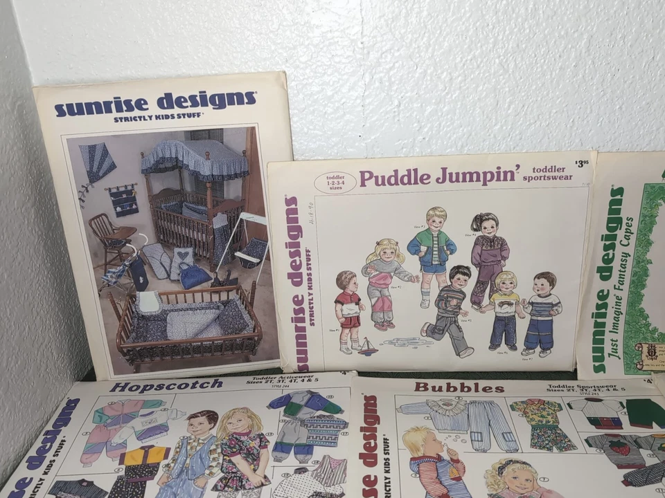 16 Vintage Sunrise Designs Patterns Lot Toddler Child Capes Bag UNCUT - Image 3 of 4