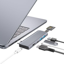 USB C Hub, USB C Adapter, 7 in 2 USB-C Hub for MacBook with Thunderbolt 4, 4K...