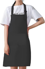 Adjustable Bib Apron with 2 Pockets, Water Oil Resistant, for Cooking Chef, Kids