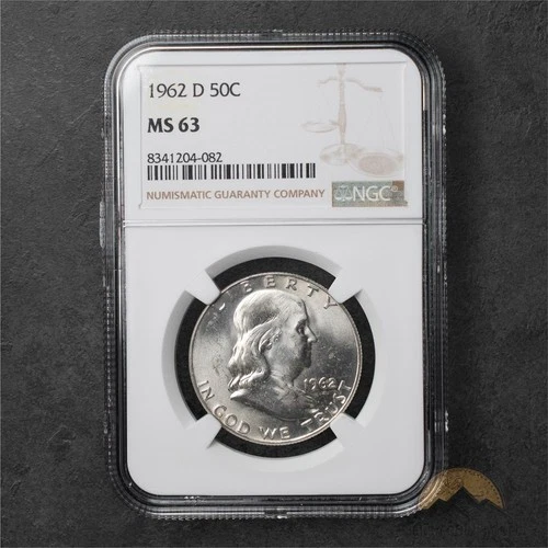 1962-D Franklin Silver Half Dollar 50c - NGC MS63 - Denver