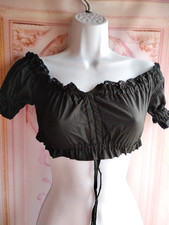 NEW!Size 2.Black Dirndl Blouse KAISER Trachten.de OFF SHOULDER Oktoberfest