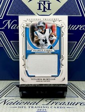 2025 National Treasures Tetairoa McMillan Framed Fabric Patch MEM, RC/49🔥 🐆ROY