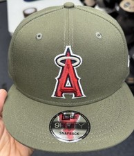 New Era Anaheim Angels 9Fifty Snapback Hut Olivgrün Rot A Logo