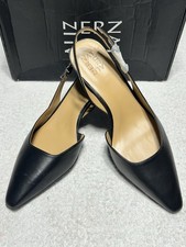 Naturalizer Women’s Leather Black Dalary Sling Back Heels size 10W New In Box
