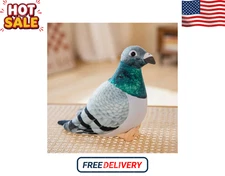 Lifelike Bird Plush Toy White Green Pigeon Magpie Stuffed Animal for Decor