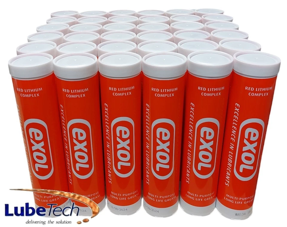 EXOL RED LITHIUM COMPLEX EP2 GREASE 400g HIGH TEMP CARTRIDGES VARIOUS QUANTITY 