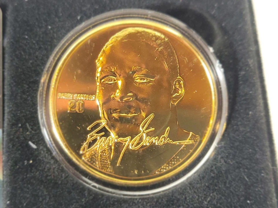 BARRY SANDERS Highland Mint TeleMint 套装镀金薄荷硬币 670/2500 电话卡 — 第 3/4 张图片