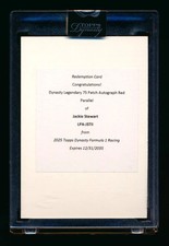 2025 Topps Dynasty F1 Champ Jackie Stewart 1ST Year Red Patch Auto Autograph /5