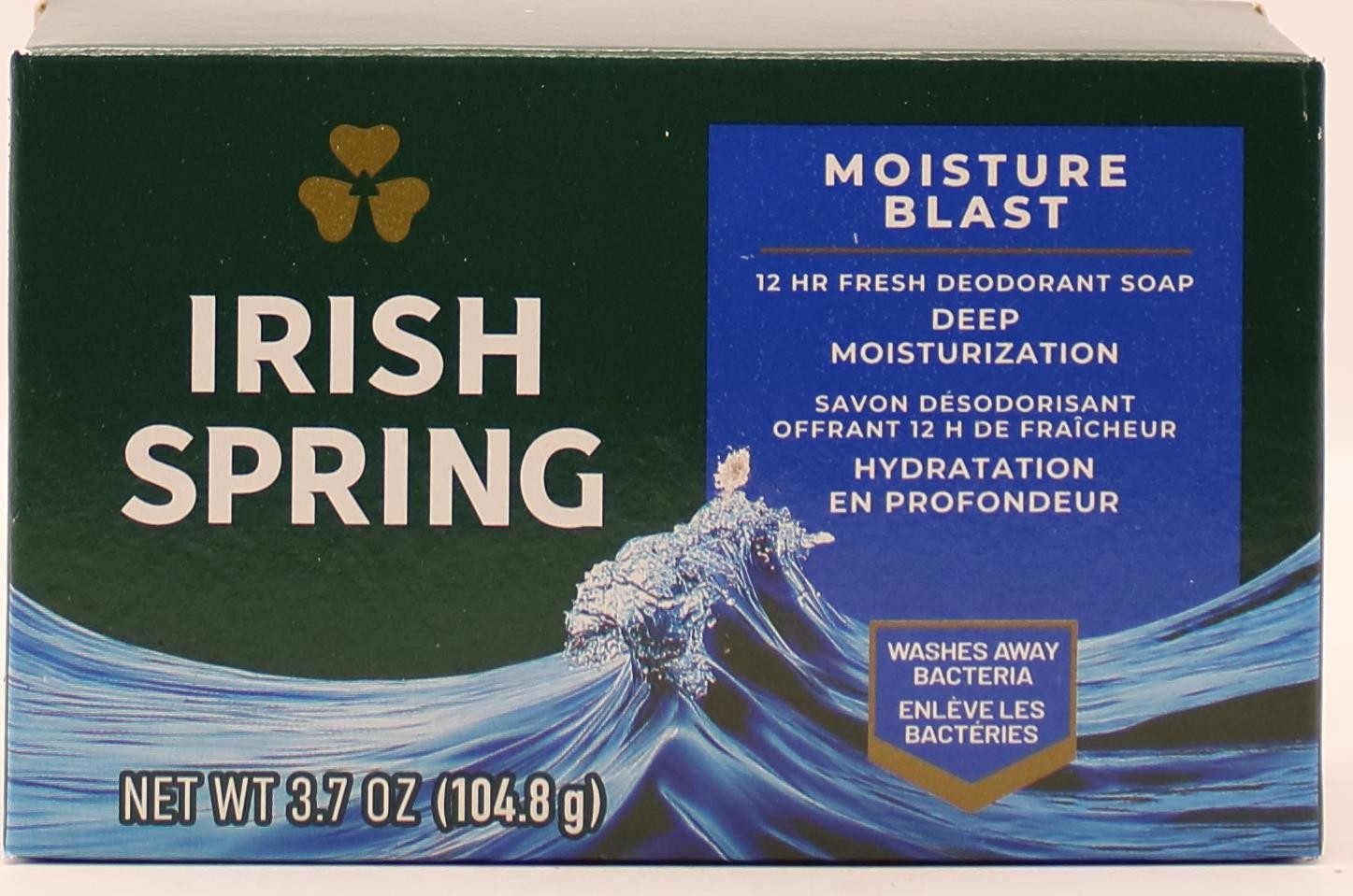 Irish Spring Moisture Blast Deodorant Bar Soap 104.8g
