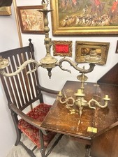 Antique Pair Of Stunning French Brass 3 - Armed Working (Tested) Chandelier