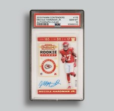 2019 Panini Contenders Mecole Hardman Jr. Auto-Clear /10 PSA 10 Gem Mint