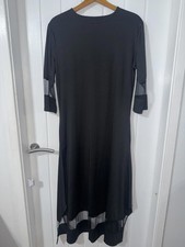 Black Midi Dress with Sheer Mesh Detail SIZE XL